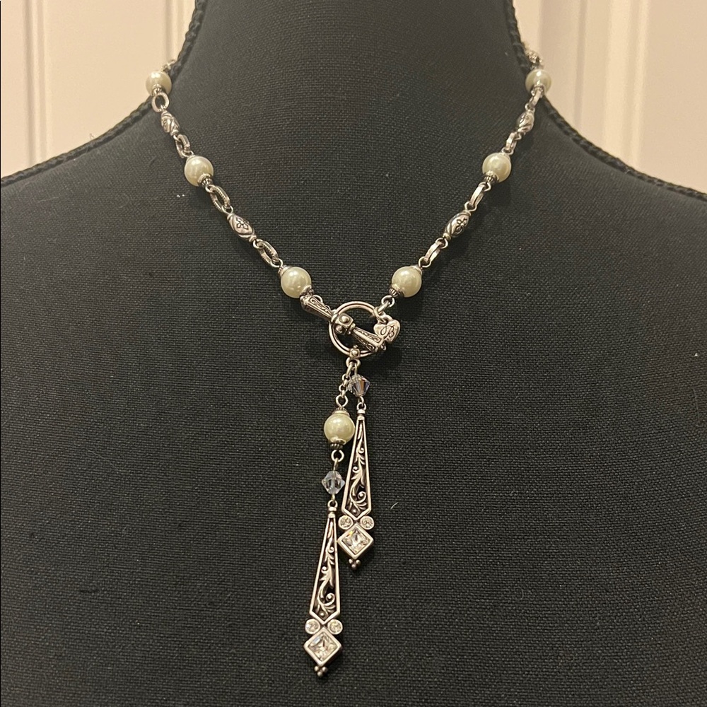 Brighton Silver Necklace with Pearl and Crystal Accents